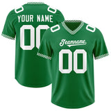 Custom Kelly Green White Personalized Neckline Square Classic Authentic Football Jersey