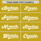 Custom Old Gold White Personalized Neckline Square Classic Authentic Football Jersey