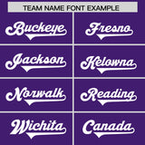 Custom Purple White Personalized Neckline Square Classic Authentic Football Jersey