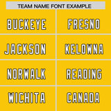 Custom Gold Personalized Shoulder Cut Two-Tone Authentic Football Jersey