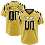 Custom Old Gold Personalized Shoulder Cut Two-Tone Authentic Football Jersey