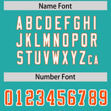 Custom Aqua Personalized Shoulder Cut Two-Tone Authentic Football Jersey