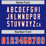Custom Royal Personalized Shoulder Cut Two-Tone Authentic Football Jersey