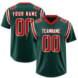 Custom Midnight Green Personalized Shoulder Cut Two-Tone Authentic Football Jersey