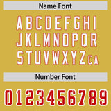 Custom Old Gold Personalized Shoulder Cut Two-Tone Authentic Football Jersey