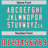 Custom Aqua Personalized Shoulder Cut Two-Tone Authentic Football Jersey