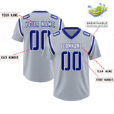 Custom Silver Personalized Shoulder Cut Two-Tone Authentic Football Jersey