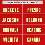 Custom Red Personalized Shoulder Cut Two-Tone Authentic Football Jersey