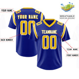 Custom Royal Personalized Shoulder Cut Two-Tone Authentic Football Jersey