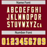 Custom Crimson Personalized Shoulder Cut Two-Tone Authentic Football Jersey