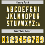 Custom Olive Personalized Shoulder Cut Two-Tone Authentic Football Jersey