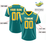 Custom Aqua Personalized Shoulder Cut Two-Tone Authentic Football Jersey