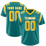 Custom Aqua Personalized Shoulder Cut Two-Tone Authentic Football Jersey