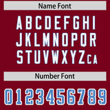 Custom Crimson Personalized Shoulder Cut Two-Tone Authentic Football Jersey