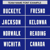 Custom Royal Personalized Shoulder Cut Two-Tone Authentic Football Jersey