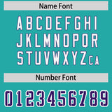 Custom Aqua Personalized Shoulder Cut Two-Tone Authentic Football Jersey