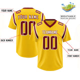 Custom Gold Personalized Shoulder Cut Two-Tone Authentic Football Jersey
