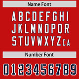 Custom Red Personalized Shoulder Cut Two-Tone Authentic Football Jersey