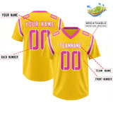 Custom Gold Personalized Shoulder Cut Two-Tone Authentic Football Jersey