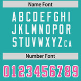 Custom Aqua Personalized Shoulder Cut Two-Tone Authentic Football Jersey