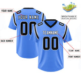 Custom Powder Blue Personalized Shoulder Cut Two-Tone Authentic Football Jersey