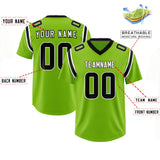 Custom Neon Green Personalized Shoulder Cut Two-Tone Authentic Football Jersey