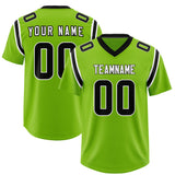 Custom Neon Green Personalized Shoulder Cut Two-Tone Authentic Football Jersey