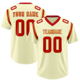 Custom Cream Personalized Shoulder Cut Two-Tone Authentic Football Jersey