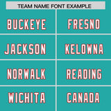 Custom Aqua Personalized Shoulder Cut Two-Tone Authentic Football Jersey