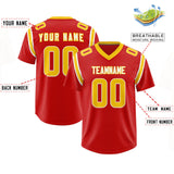 Custom Red Personalized Shoulder Cut Two-Tone Authentic Football Jersey