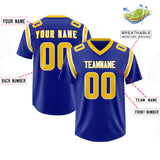Custom Royal Personalized Shoulder Cut Two-Tone Authentic Football Jersey