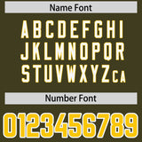 Custom Olive Personalized Shoulder Cut Two-Tone Authentic Football Jersey