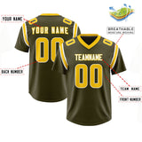Custom Olive Personalized Shoulder Cut Two-Tone Authentic Football Jersey