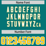 Custom Aqua Personalized Shoulder Cut Two-Tone Authentic Football Jersey