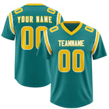 Custom Aqua Personalized Shoulder Cut Two-Tone Authentic Football Jersey