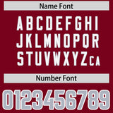 Custom Crimson Personalized Shoulder Cut Two-Tone Authentic Football Jersey