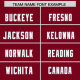 Custom Crimson Personalized Shoulder Cut Two-Tone Authentic Football Jersey