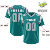 Custom Aqua Personalized Shoulder Cut Two-Tone Authentic Football Jersey