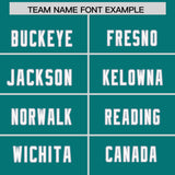 Custom Aqua Personalized Shoulder Cut Two-Tone Authentic Football Jersey