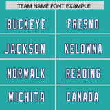 Custom Aqua Personalized Shoulder Cut Two-Tone Authentic Football Jersey