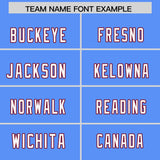 Custom Powder Blue Personalized Shoulder Cut Two-Tone Authentic Football Jersey