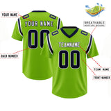 Custom Neon Green Personalized Shoulder Cut Two-Tone Authentic Football Jersey