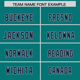 Custom Aqua Personalized Shoulder Cut Two-Tone Authentic Football Jersey