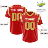 Custom Red Personalized Shoulder Cut Two-Tone Authentic Football Jersey