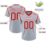 Custom Silver Personalized Shoulder Cut Two-Tone Authentic Football Jersey