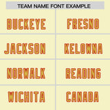 Custom Cream Personalized Shoulder Cut Two-Tone Authentic Football Jersey