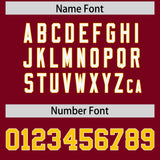 Custom Crimson Personalized Shoulder Cut Two-Tone Authentic Football Jersey