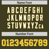 Custom Olive Personalized Shoulder Cut Two-Tone Authentic Football Jersey
