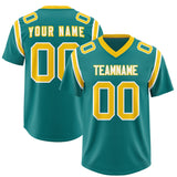 Custom Aqua Personalized Shoulder Cut Two-Tone Authentic Football Jersey