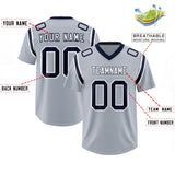 Custom Silver Personalized Shoulder Cut Two-Tone Authentic Football Jersey